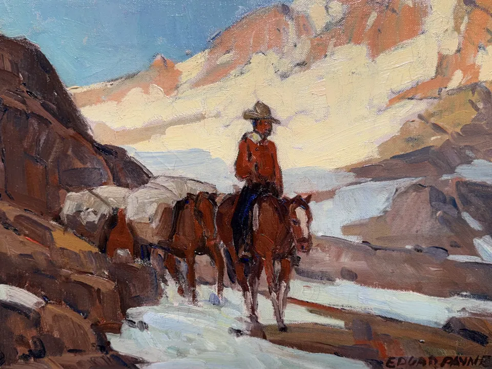 Edgar Payne painting, Unexpected Snow, oil on canvas